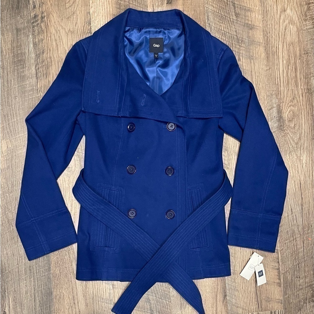 NWT Gap women’s Royal blue‎ denim Peacoat size Small